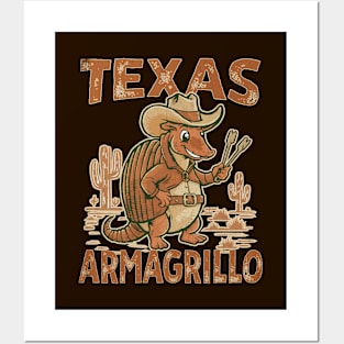 Funny Texas BBQ Armadillo Pun Grill Master Barbecue Lover Posters and Art